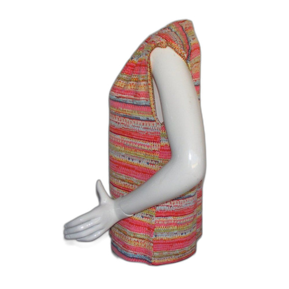 ANNE KLEIN Top, M, Multicolor, Sleeveless, Tank/Shell, Lion Hardware, stripes - Picture 7 of 11